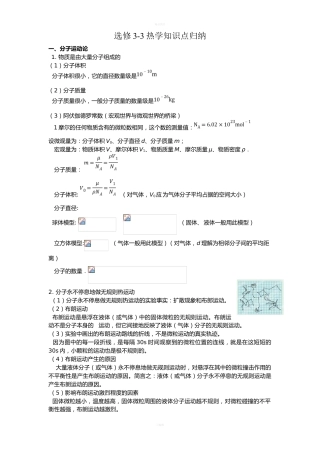 高中物理3-3热学知'识点归纳(好用)
