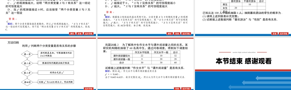 新湘教版高中数学选择性必修第二册4.3独立性检验4.3.1 (课件）.pptx