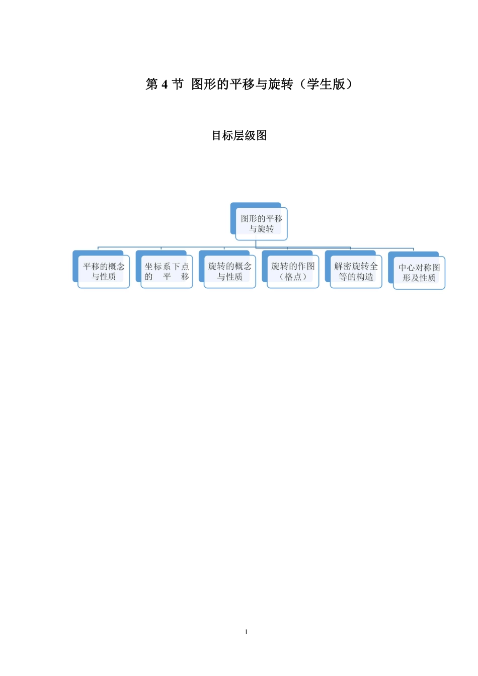 2023-2024学年北师版八年级数学寒假专题拔高作业 第4节图形的平移与旋转习（含答案）.pdf_第1页