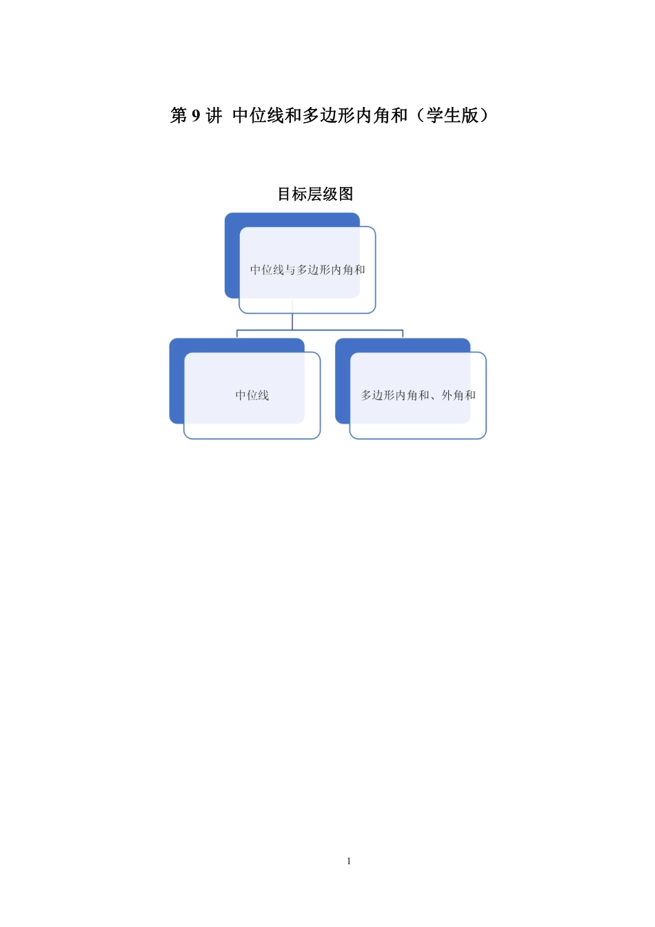 2023-2024学年北师版八年级数学寒假专题拔高作业 第10节中位线和多边形内角和（含答案）.pdf_第1页