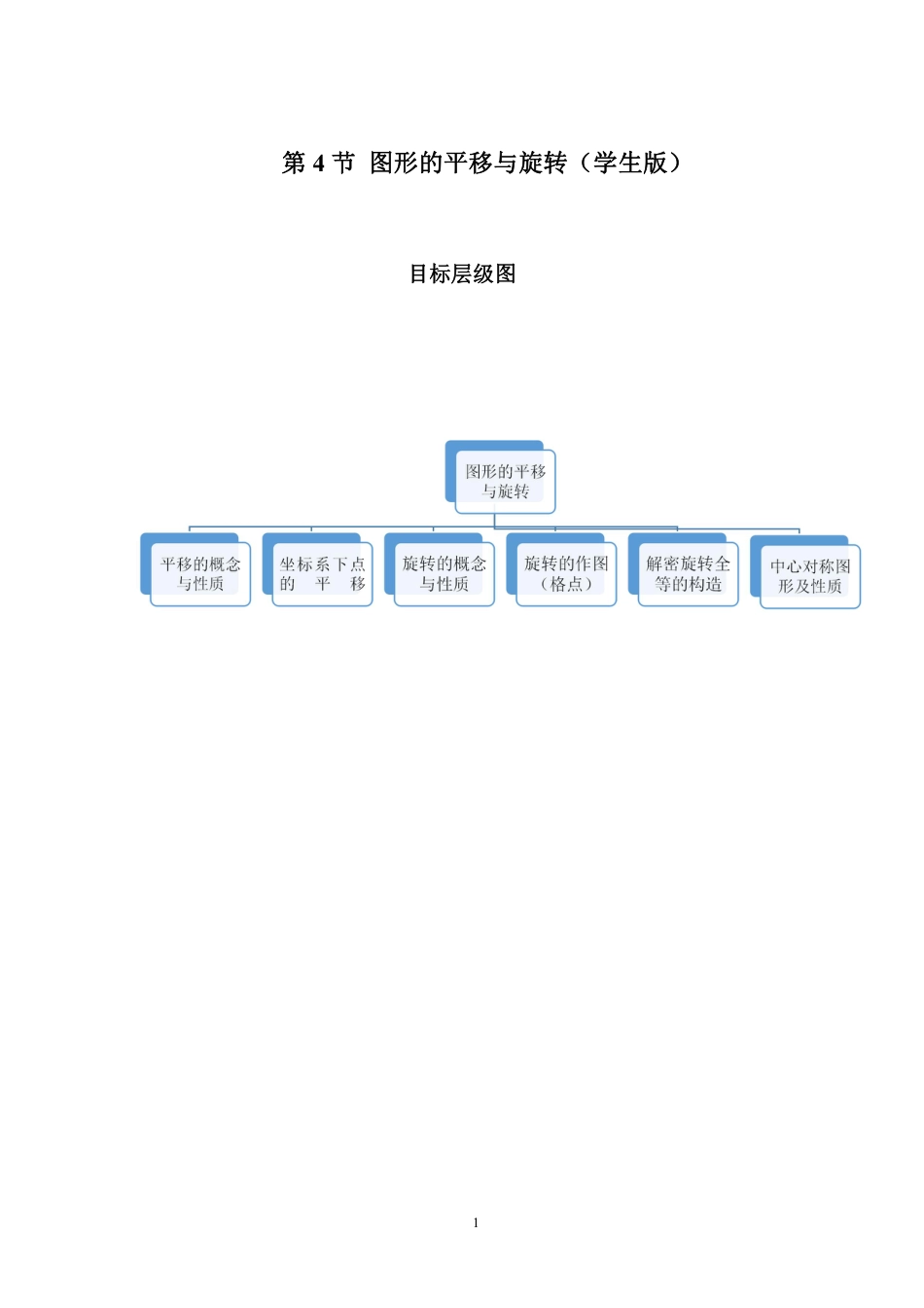 2023-2024学年北师版八年级数学寒假专题基础作业 第4节图形的平移与旋转（含答案）.pdf_第1页