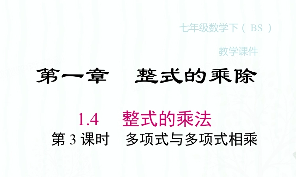 2023-2024学年度北师七下数学1.4 第3课时 多项式与多项式相乘【课件】.ppt