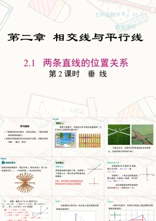 2023-2024学年度北师七下数学2.1 第2课时 垂线 [自动保存的]【课件】.ppt