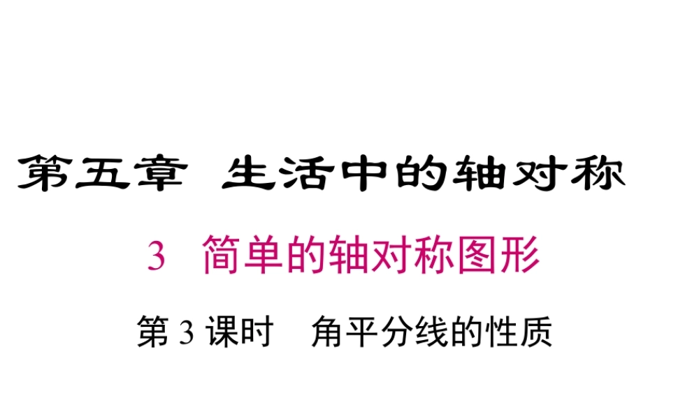 2023-2024学年度北师七下数学5.3 第3课时 角平分线的性质【课件】.ppt