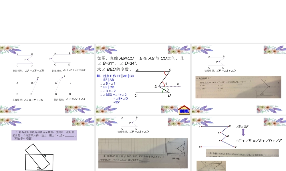 2023-2024学年度北师七下数学平行线的模型【课件】.ppt