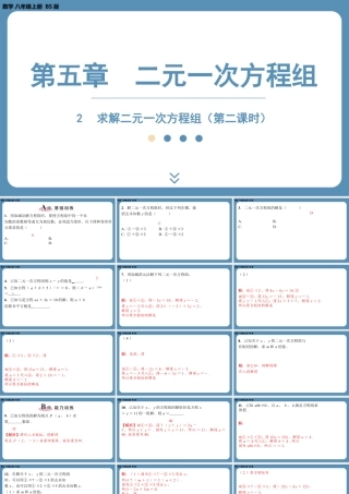 2024-2025学年度北师版八上数学5.2求解二元一次方程组（第二课时）【课外培优课件】.pptx