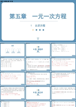 2024-2025学年度北师版七上数学5.1认识方程【课外培优课件】.pptx