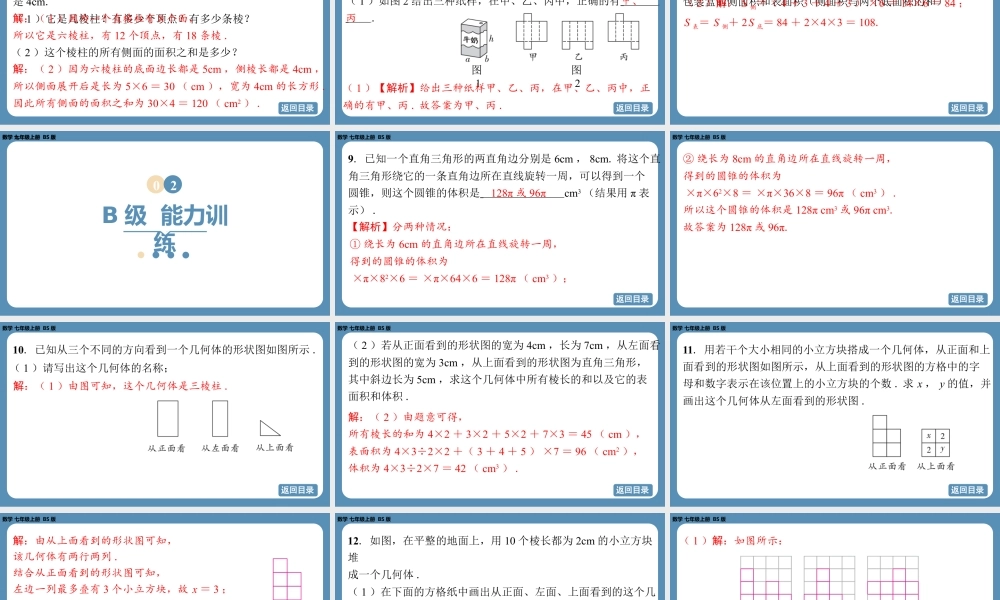 2024-2025学年度北师版七上数学-第一章-丰富的图形世界-回顾与思考【课外培优课件】.pptx