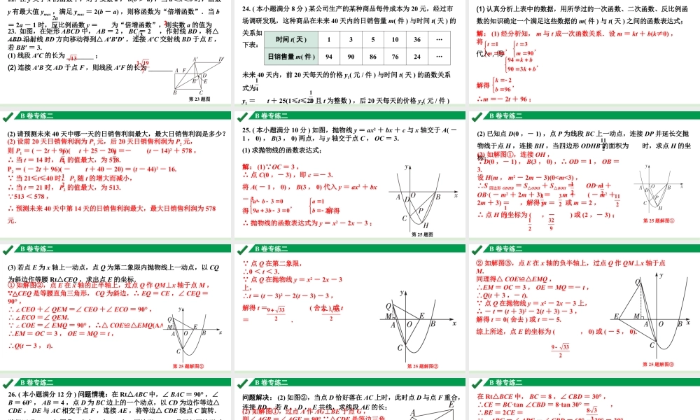 2024成都中考数学B卷专项强化训练02.B卷专练二课件.pptx