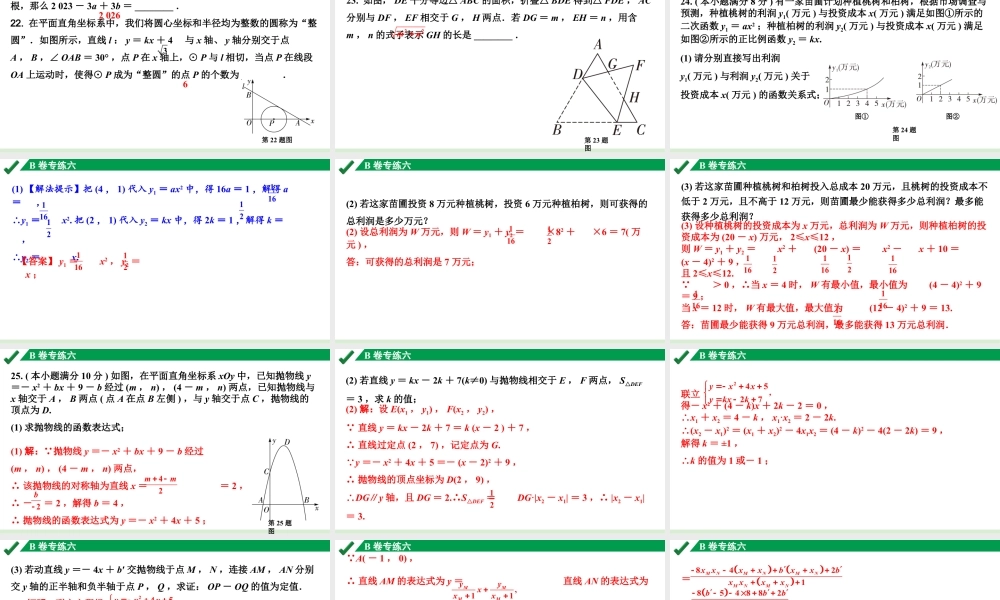 2024成都中考数学B卷专项强化训练06.B卷专练六课件.pptx