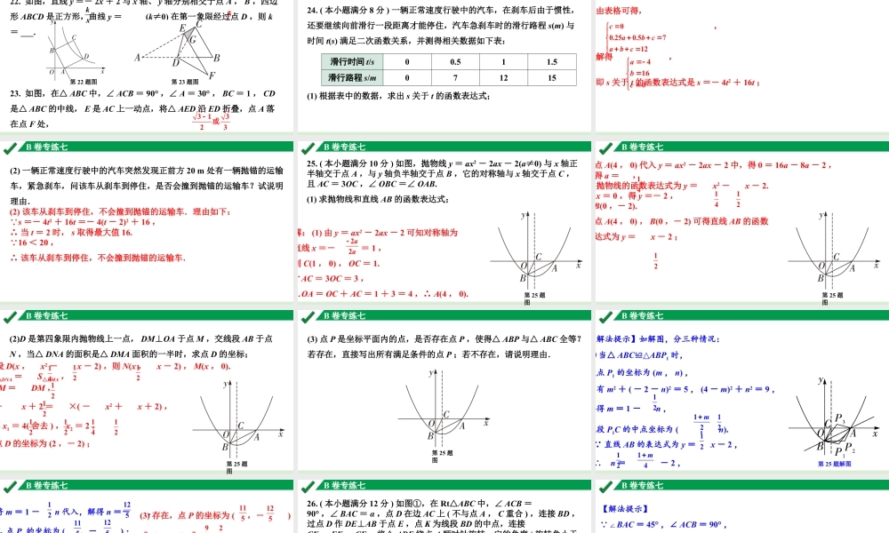 2024成都中考数学B卷专项强化训练07.B卷专练七课件.pptx