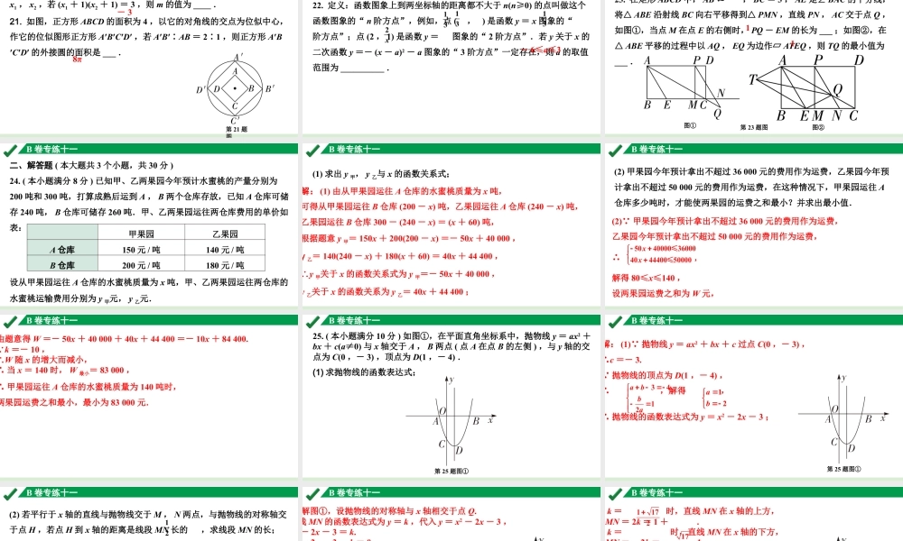 2024成都中考数学B卷专项强化训练11.B卷专练十一课件.pptx