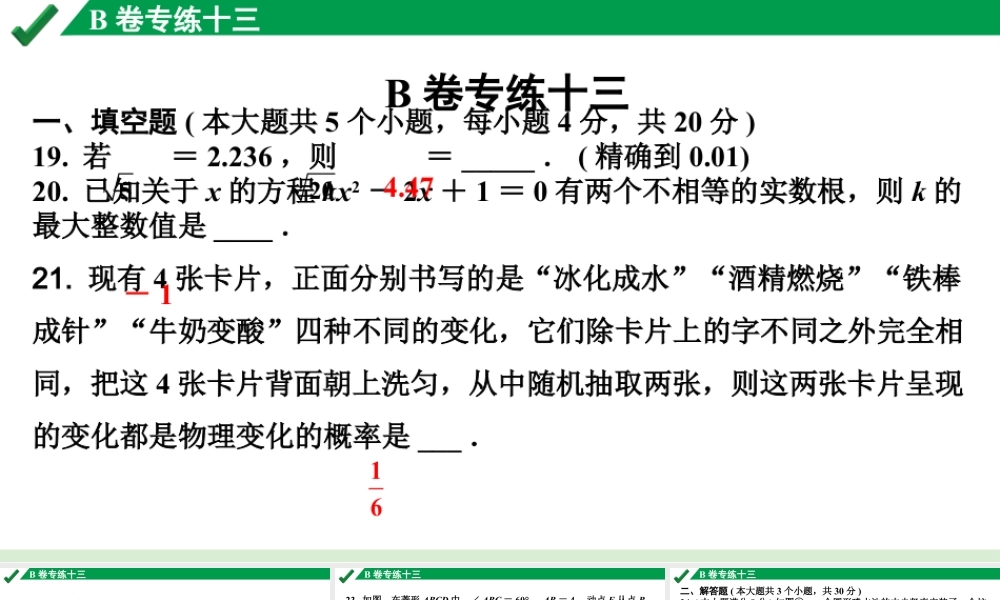 2024成都中考数学B卷专项强化训练13.B卷专练十三课件.pptx