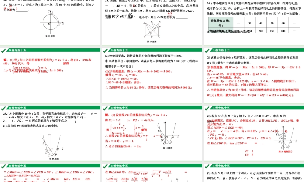 2024成都中考数学B卷专项强化训练15.B卷专练十五课件.pptx