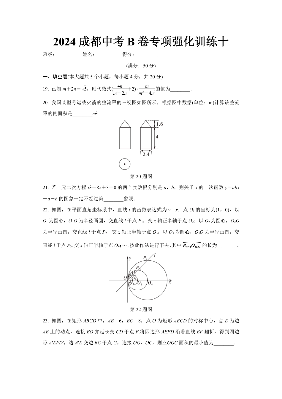 2024成都中考数学B卷专项强化训练十 (含答案).pdf_第1页