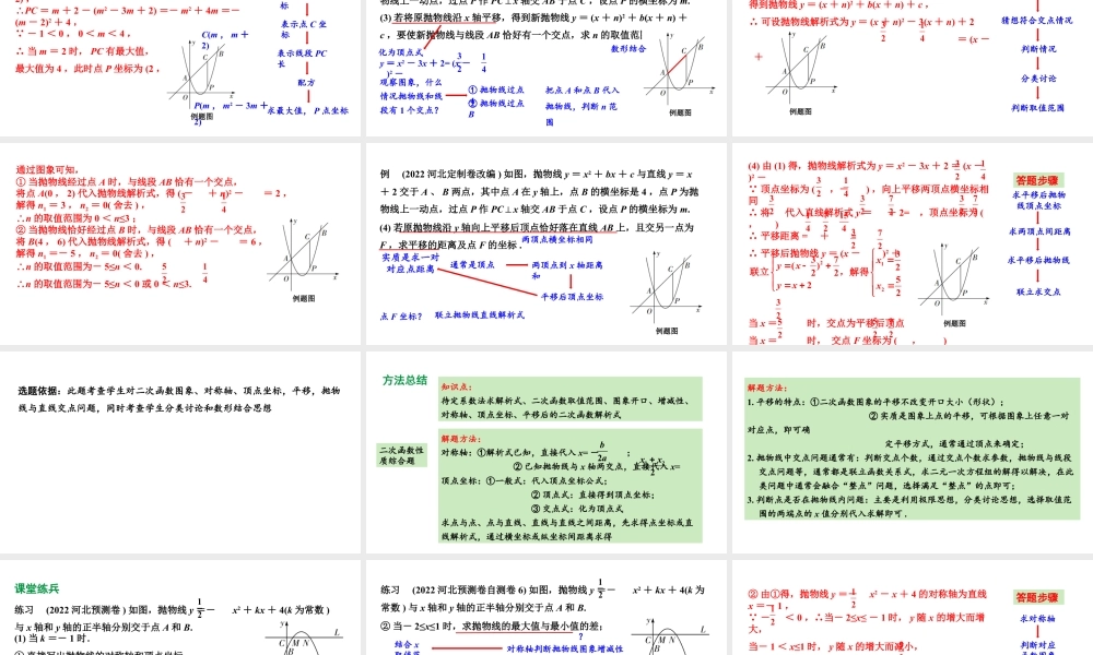 2024 河北数学中考备考重难专题：二次函数图象与性质（课件）.pptx