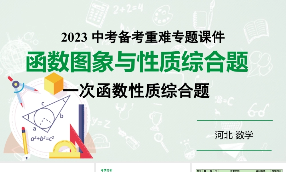 2024 河北数学中考备考重难专题：一次函数图象与性质（课件）.pptx