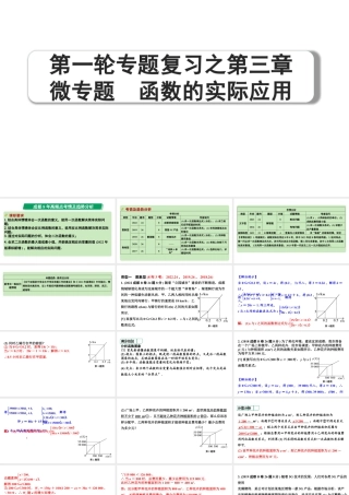 2024成都中考数学第一轮专题复习之第三章  微专题  函数的实际应用 教学课件.pptx