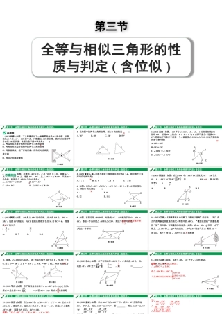 2024成都中考数学第一轮专题复习之第四章 第三节 全等与相似三角形的性质与判定（含位似） 练习课件.pptx