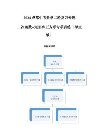 2024成都中考数学二轮复习专题 二次函数--矩形和正方形专项训练（含答案）.docx