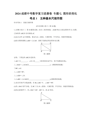 2024成都中考数学复习逆袭卷 专题七 图形的变化 (含详细解析).pdf