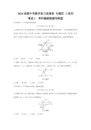 2024成都中考数学复习逆袭卷 专题四 三角形 (含详细解析).pdf