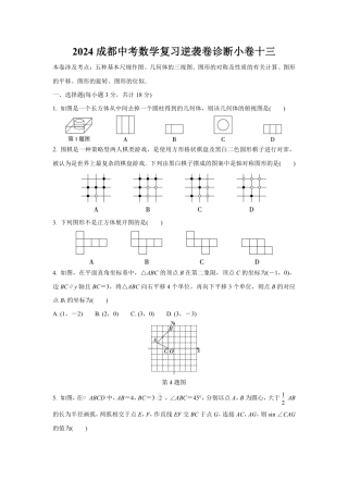 2024成都中考数学复习逆袭卷诊断小卷十三 (含详细解析).pdf