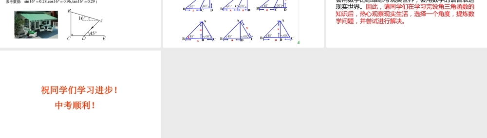 2024成都中考数学一轮复习 锐角三角函数的应用（课件）.pptx