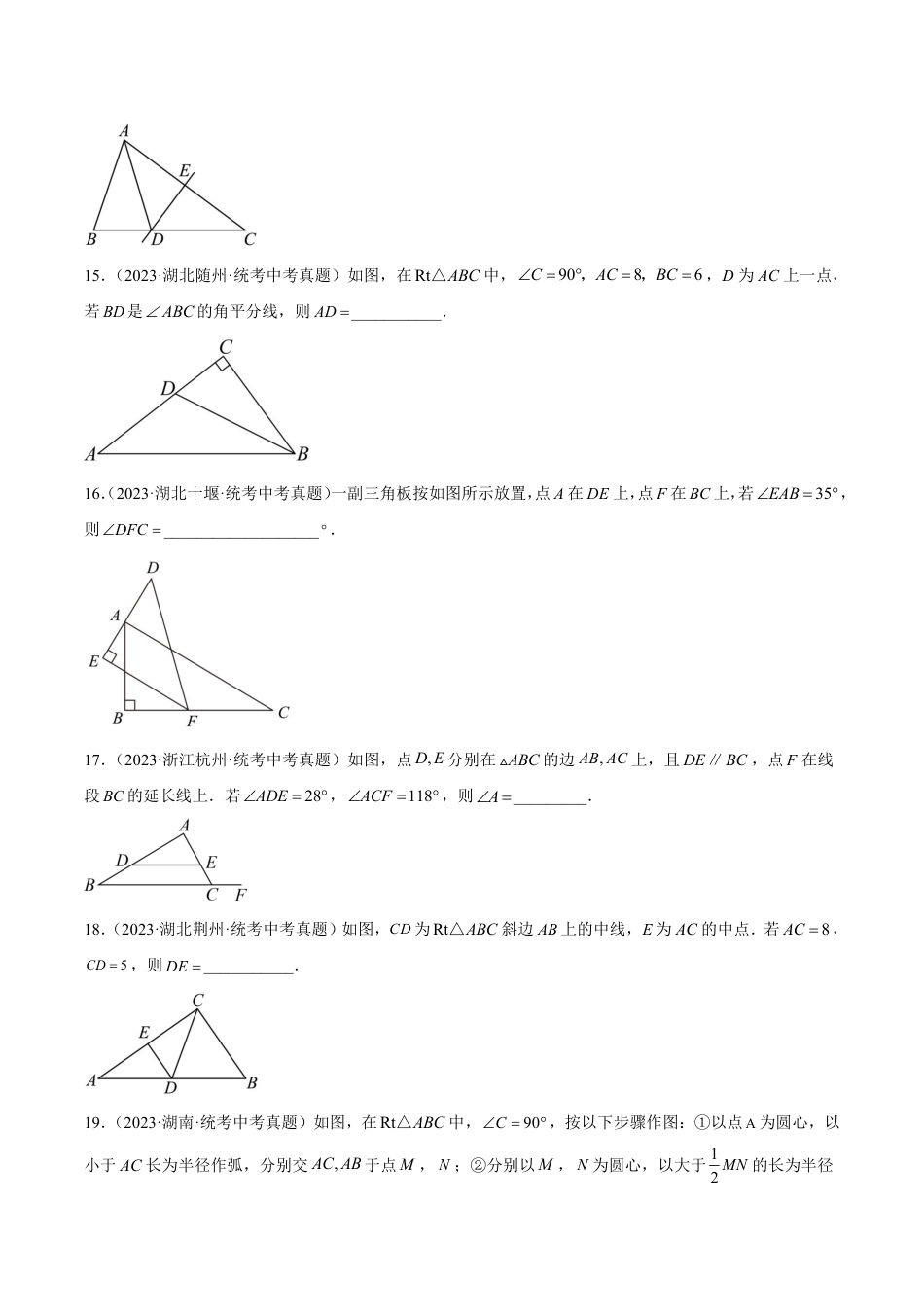 2024成都中考数学一轮复习专题 三角形及全等三角形 (含解析).pdf_第4页
