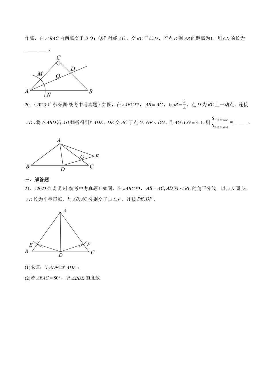2024成都中考数学一轮复习专题 三角形及全等三角形 (含解析).pdf_第5页