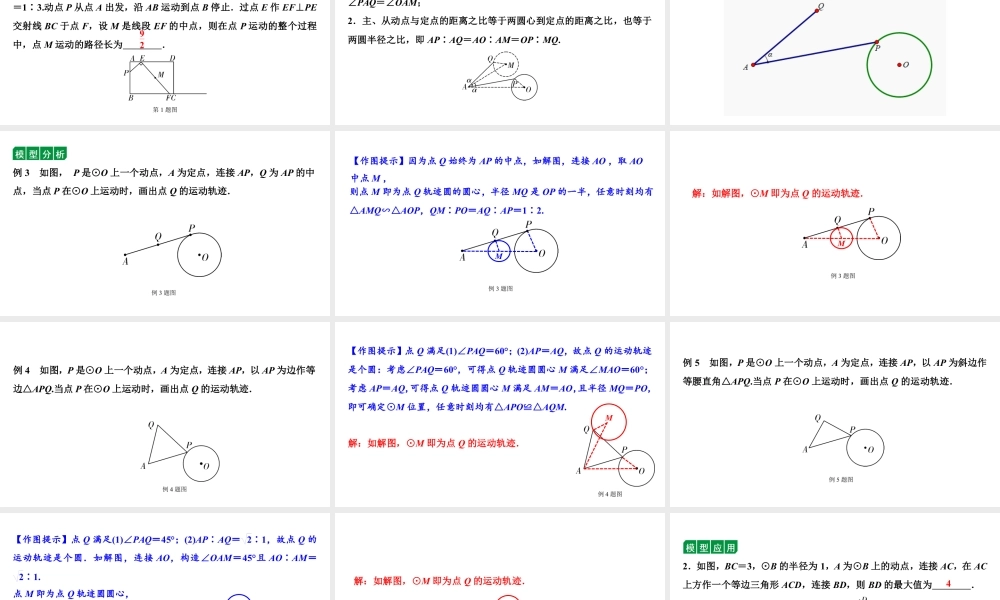 2024贵阳中考数学二轮中考题型研究 微专题 轨迹问题中的“瓜豆原理”模型 （课件）.pptx