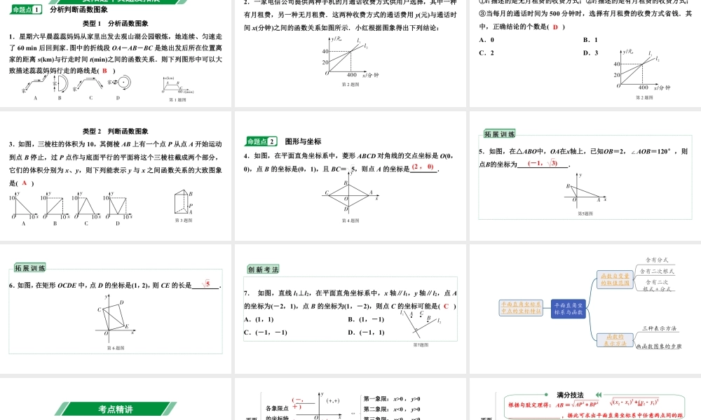 2024贵阳中考数学一轮贵阳中考考点研究 第8讲 平面直角坐标系与函数（课件）.pptx