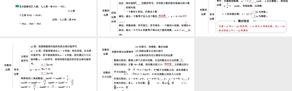 2024贵州中考数学一轮知识点复习 第2讲 实数的运算及大小比较（课件）.pptx