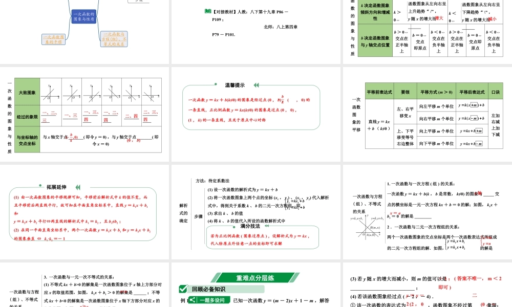 2024贵州中考数学一轮知识点复习 第11讲 一次函数的图象与性质（课件）.pptx