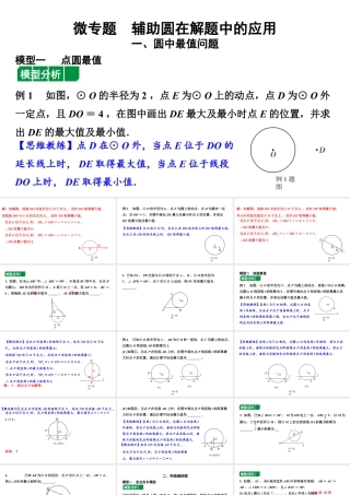 2024贵州中考数学一轮知识点复习 微专题 辅助圆在解题中的应用（课件）.pptx