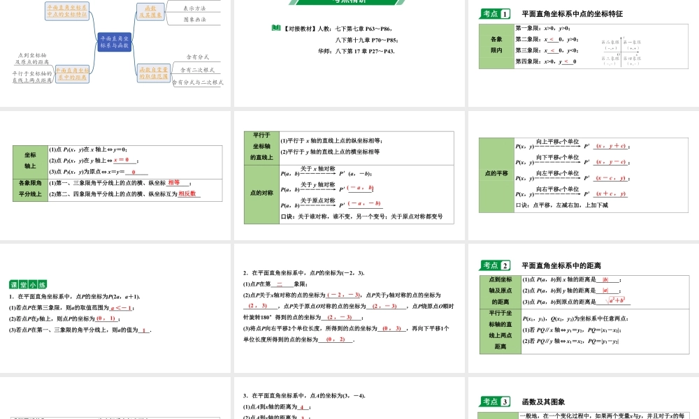 2024海南中考数学二轮重点专题研究 第10课时 平面直角坐标系与函数（课件）.pptx