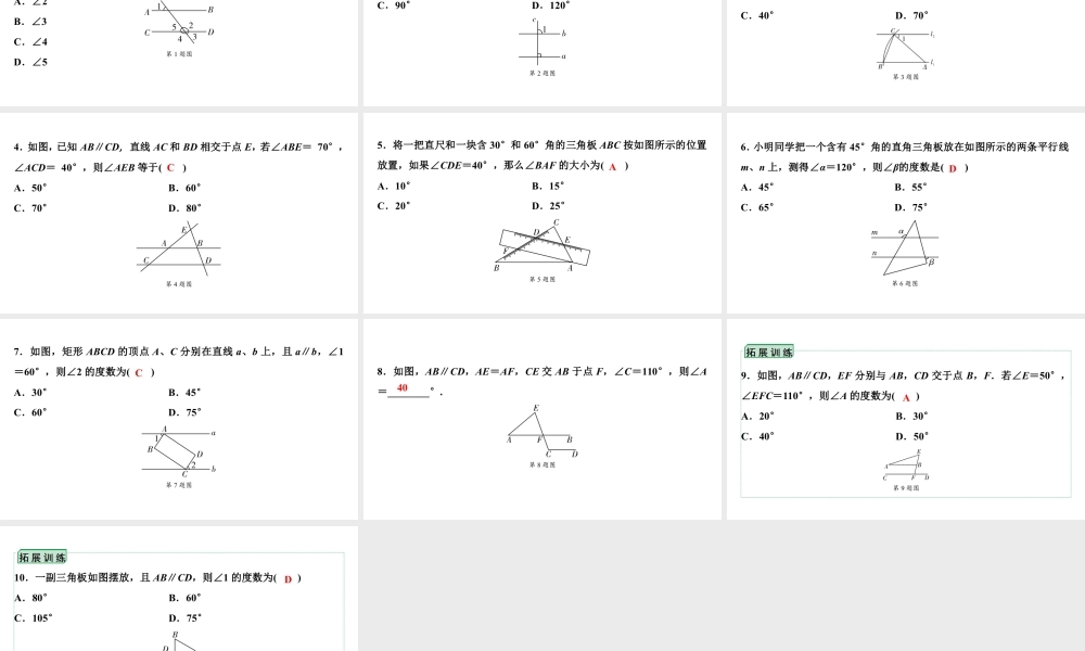 2024海南中考数学二轮重点专题研究 第15课时  线段、角、相交线与平行线（课件）.pptx