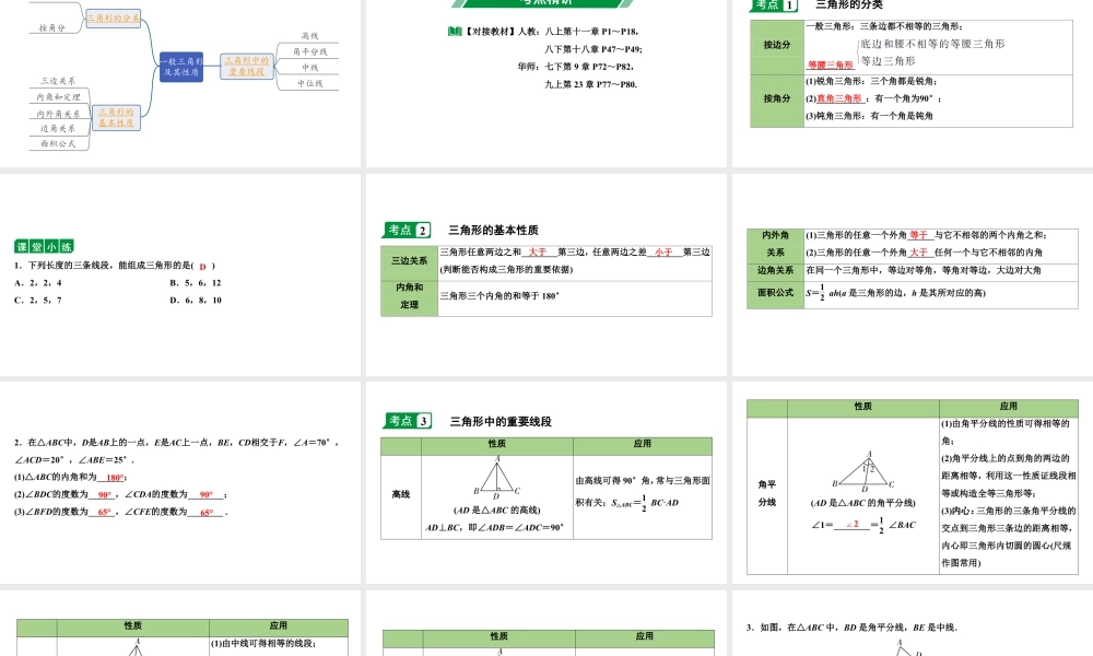 2024海南中考数学二轮重点专题研究 第16课时  一般三角形及其性质（课件）.pptx