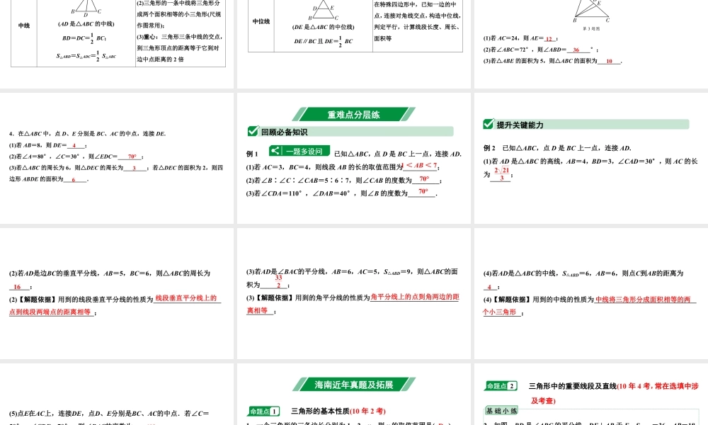 2024海南中考数学二轮重点专题研究 第16课时  一般三角形及其性质（课件）.pptx