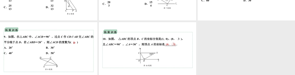 2024海南中考数学二轮重点专题研究 第17课时  等腰三角形与直角三角形（课件）.pptx