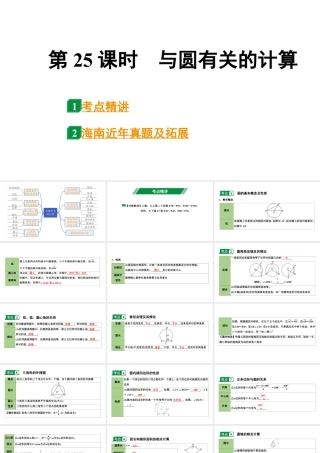 2024海南中考数学二轮重点专题研究 第25课时  与圆有关的计算（课件）.pptx