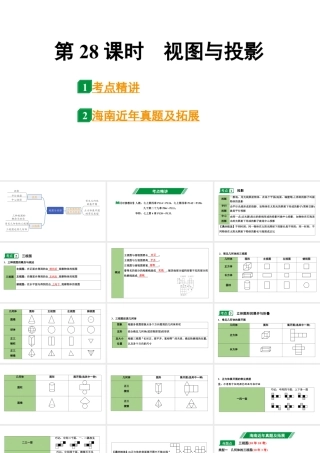 2024海南中考数学二轮重点专题研究 第28课时  视图与投影（课件）.pptx