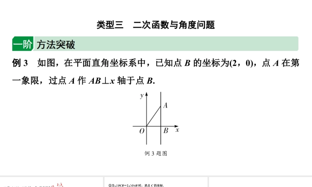 2024海南中考数学二轮重点专题研究 二次函数综合 类型三 二次函数与角度问题（课件）.pptx