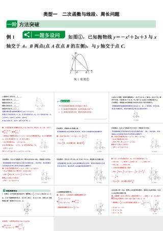 2024海南中考数学二轮重点专题研究 二次函数综合 类型一 二次函数与线段、周长问题（课件）.pptx