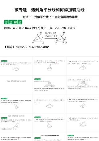 2024海南中考数学二轮重点专题研究 微专题 遇到角平分线如何添加辅助线（课件）.pptx
