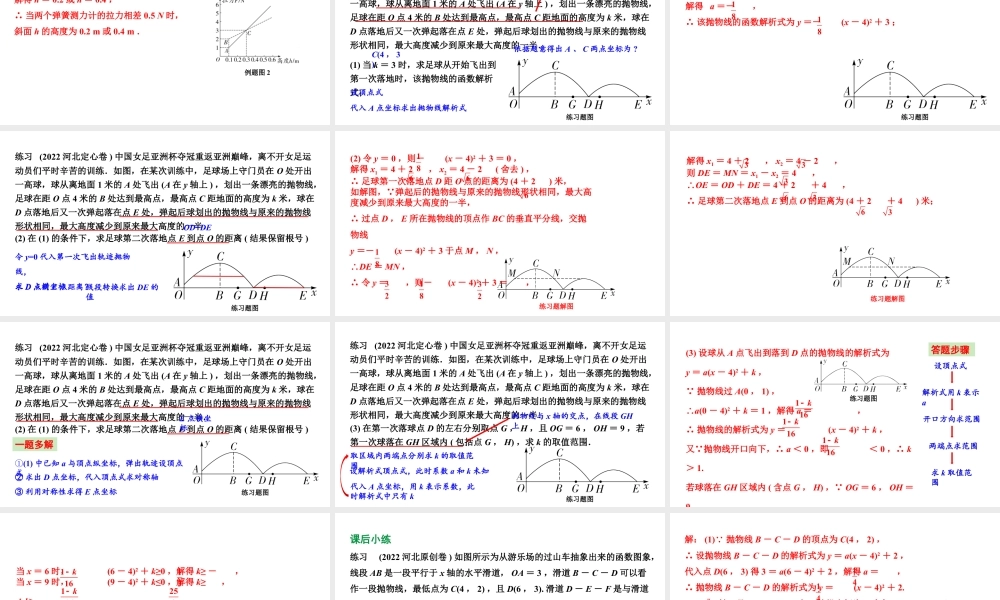 2024河北数学中考备考重难专题：函数的实际应用题实物模型（课件）.pptx