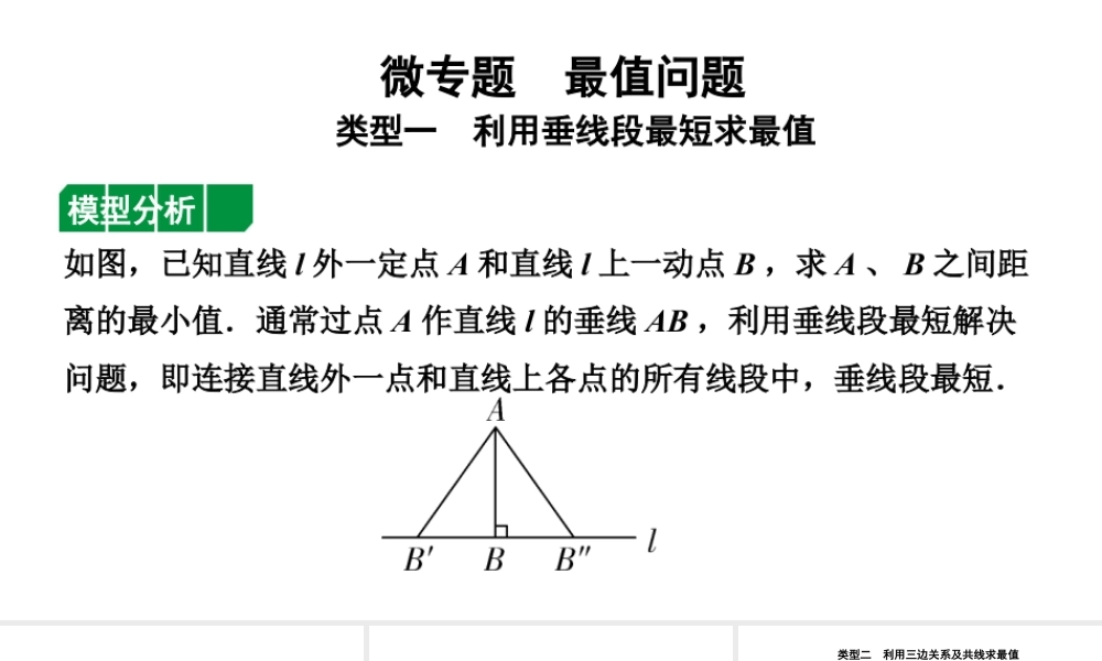 2024河北中考数学二轮重点专题研究 微专题 最值问题（课件）.pptx