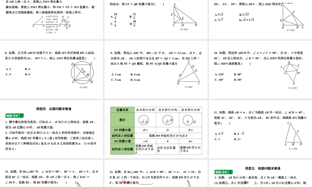 2024河北中考数学二轮重点专题研究 微专题 最值问题（课件）.pptx