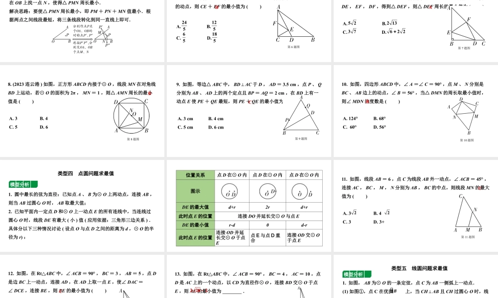 2024河北中考数学二轮重难专题研究 微专题  最值问题（课件）.pptx