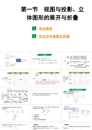 2024河北中考数学一轮中考考点研究 第七章 图形的变化 第一节 视图与投影、立体图形的展开与折叠（课件）.pptx
